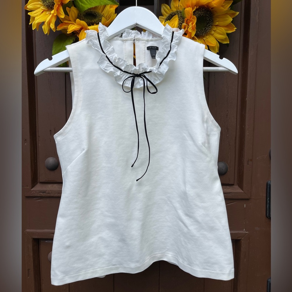 J crew Ivory white sleeveless dressy shirt size S